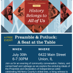 Preamble & Potluck: A Seat at the Table (Free)