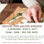 Heritage Hand Quilting Workshop